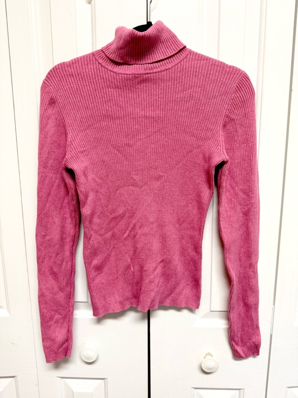 Old Navy Rose Pink Ribbed Turtleneck Long Sleeve Top